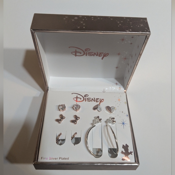 Disney Silver Plated Earring Set of 5 - Picture 1 of 6